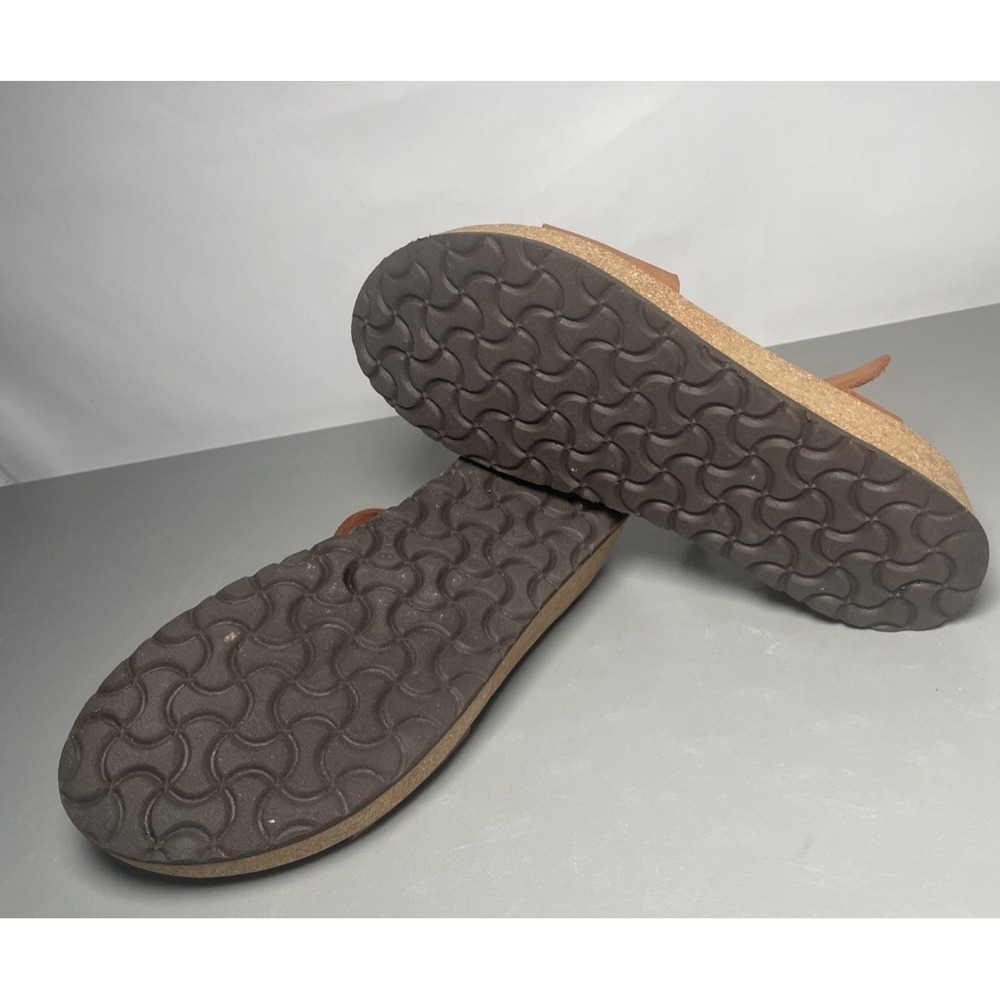 Papillio Birkenstock Glenda Cognac Nubuck Leather Platform Sandals Size 9 - Picture 7 of 9